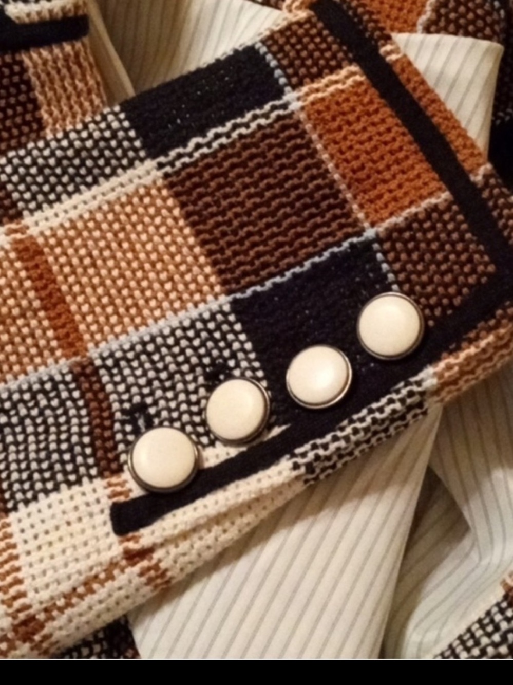 $698 Veronica Beard Utah plaid jacket blazer gorgeous luxe fabric white button 4 - Picture 11 of 15